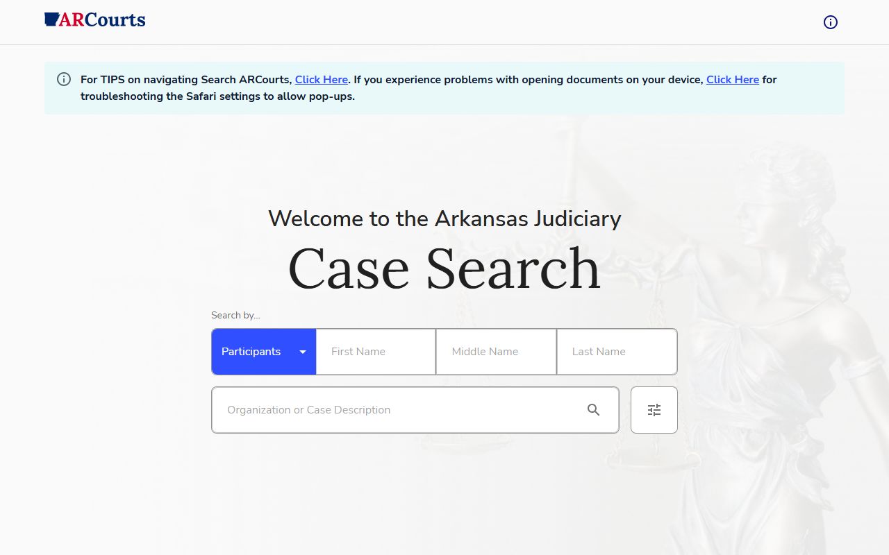 Baxter County court records after jail arrest Search ARCourts case lookup portal